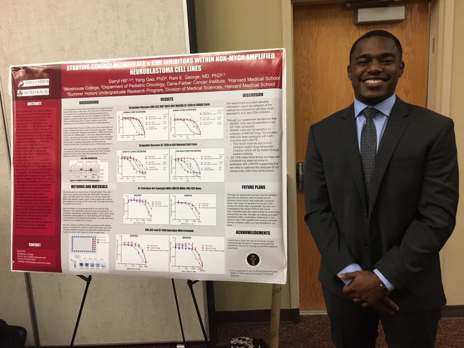 young man showing his research on a flipchart