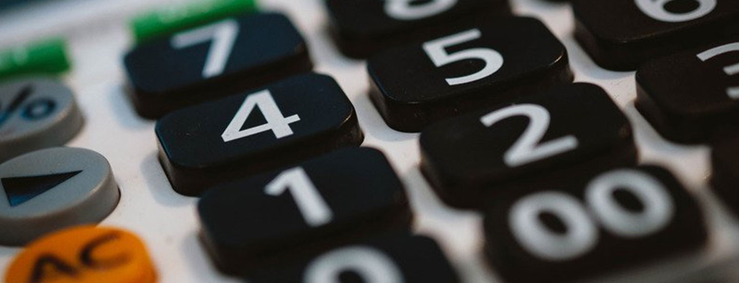keypad of a calculator