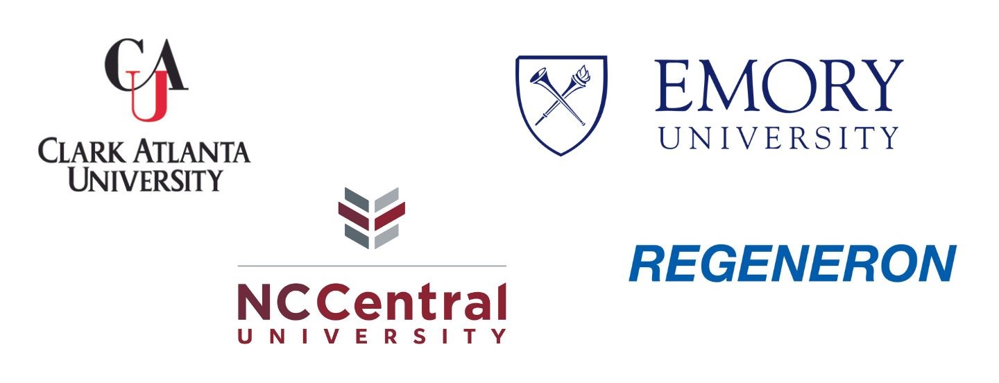 new member logos, clark atlanta university, emory university, north carolina central university, regeneron
