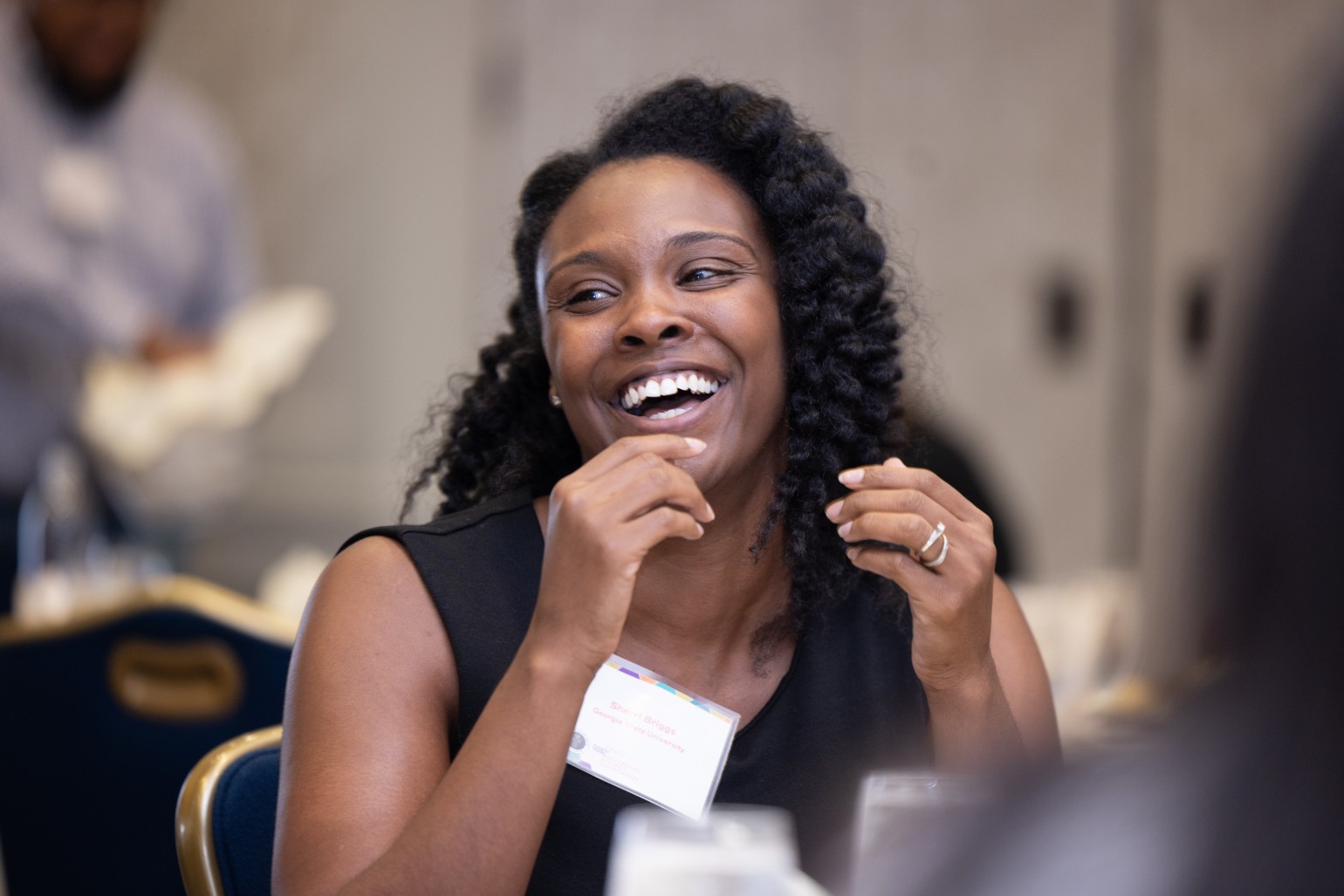 african american female smiling